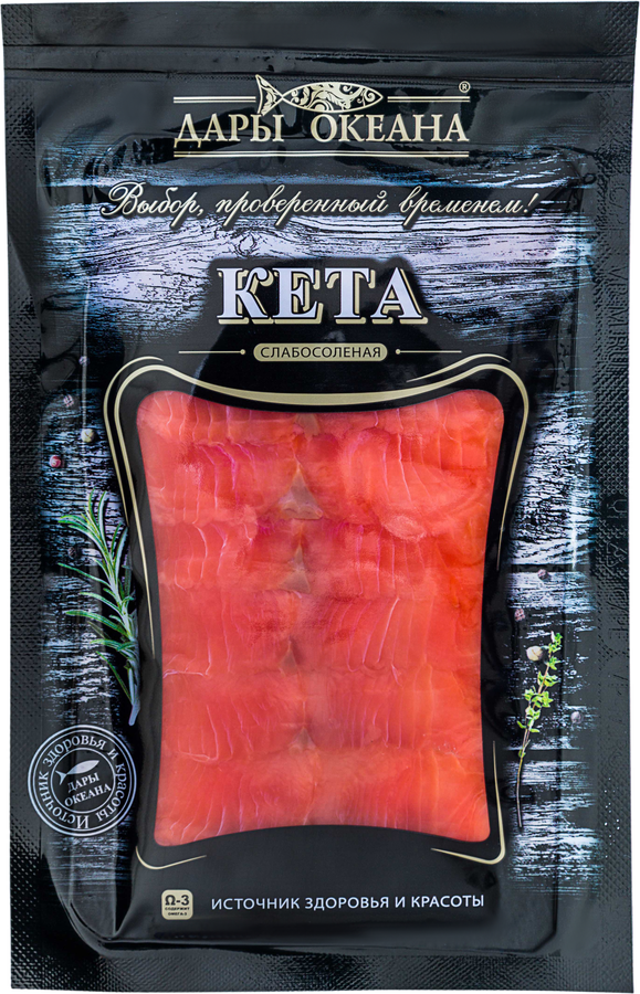 

Кета соленая Дары океана Дальневосточная ломтики 100 г