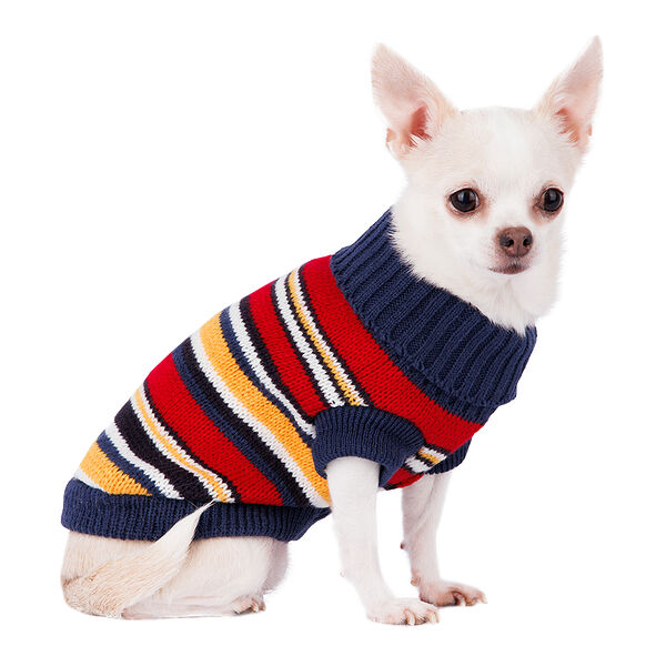 Свитер для собак в полоску 20см XS красный (унисекс)