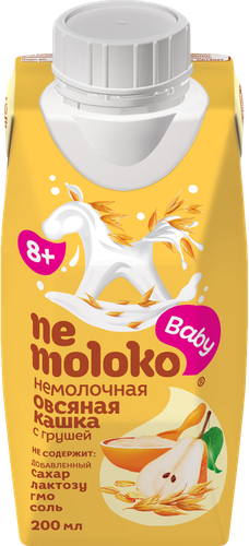 

Каша овсяная Nemoloko безмолочная обогащённая для детей с грушей 200 мл