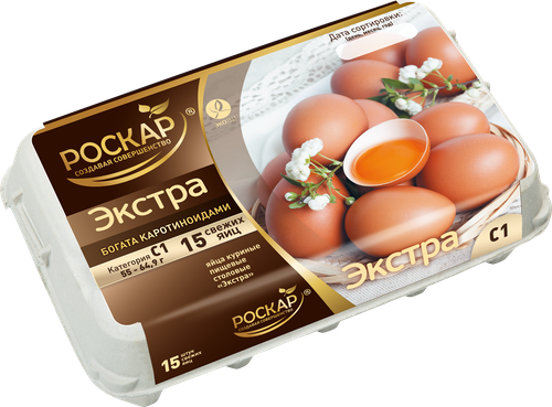

Яйцо куриное Роскар Экстра C1 коричневое, 15 шт 650 г