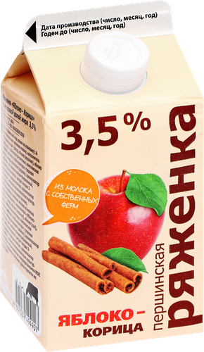 

Ряженка Першинское яблоко-корица 3.5% 400 г
