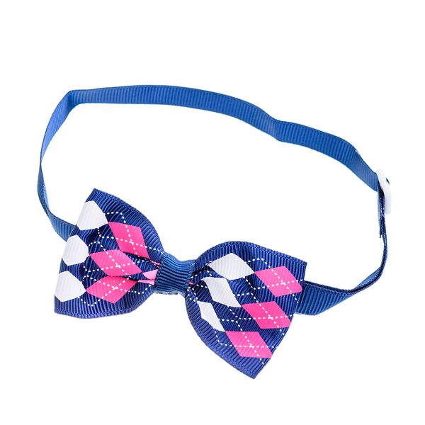 Галстук-бант синий с ромбами