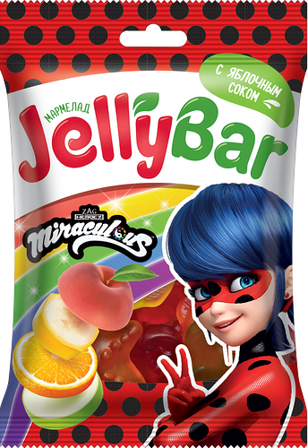 Мармелад жевательный JELLY BAR со вкусом клубники/ананаса, 65г