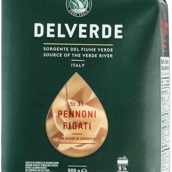Макароны Delverde Pennoni Rigati №31 из твёрдых сортов пшеницы, 500г