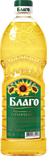 

Масло подсолнечное Благо рафинированное дезодорированное высший сорт 650 мл