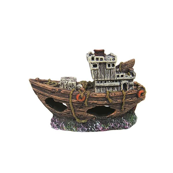 PRIME Декор Затонувший буксир мини 85х35х55 мм.