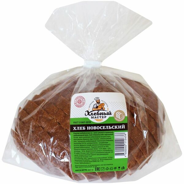 Хлеб Хлебный мастер Новосельск, ржано-пшеничный, подовый, в нарезке
