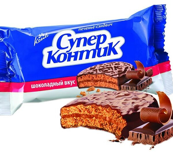 Печенье-сэндвич Konti Супер Контик Шоколадный вкус 100г