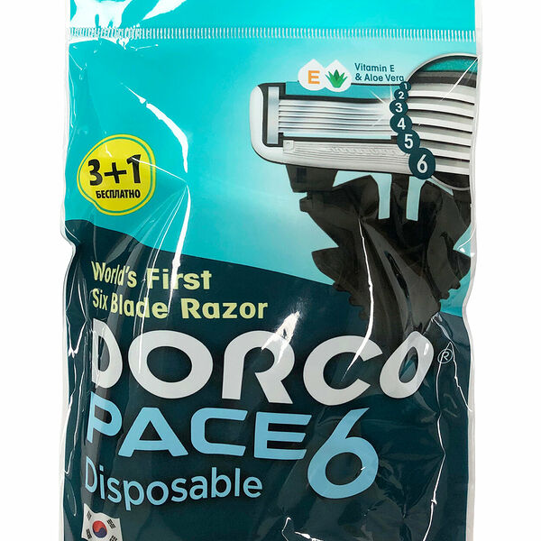 Станки для бритья Dorco Pace 6 одноразовые 6 лезвий мужские 4 шт.