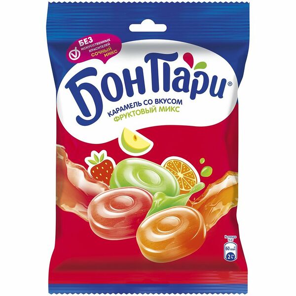 Леденцы Бон Пари Фруктовый Микс, 75г