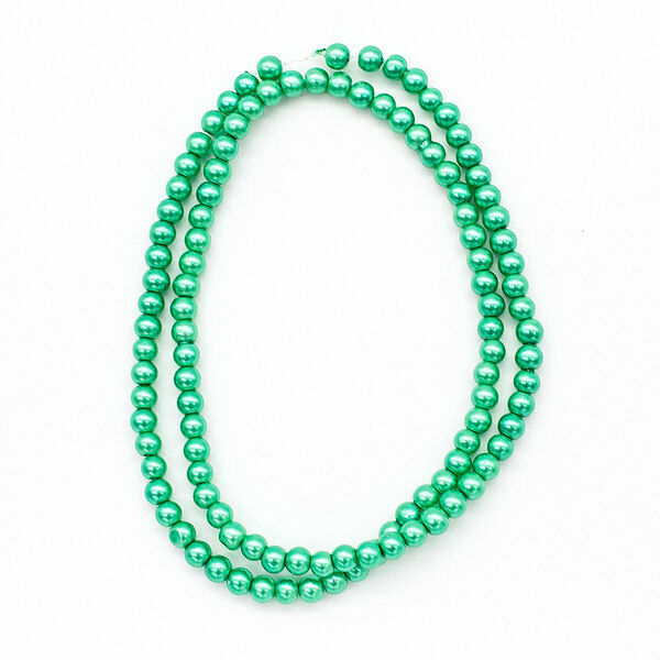 Бусины стеклянные на нитке, 4 мм, длина 40см(SB-34 бирюзовый)