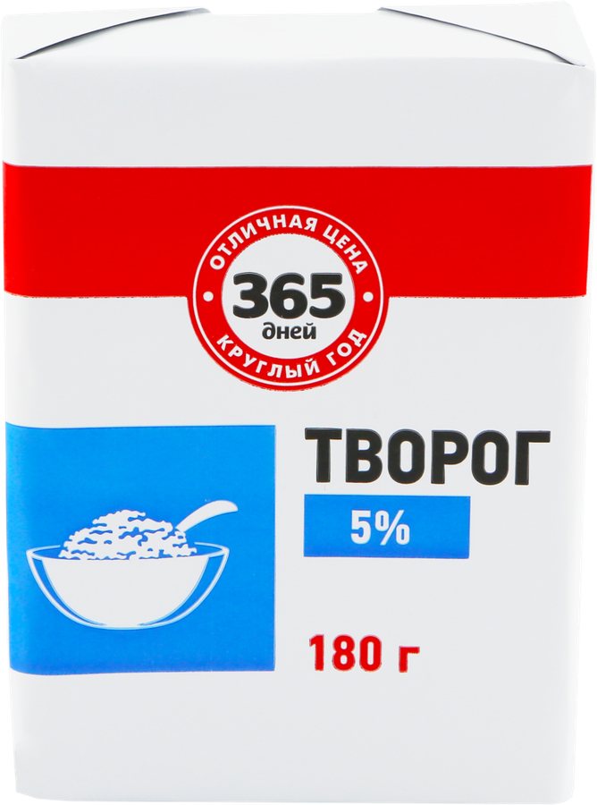 

Творог 365 Дней 5 % без змж 180 г