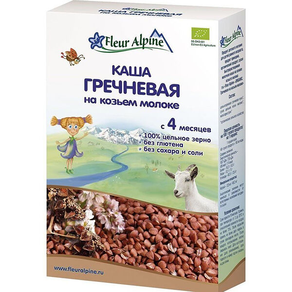 Органическая каша Fleur Alpine с козьим молоком гречка 200г