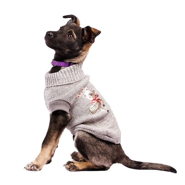 Свитер для собак с оленем 40см XL серый (унисекс)