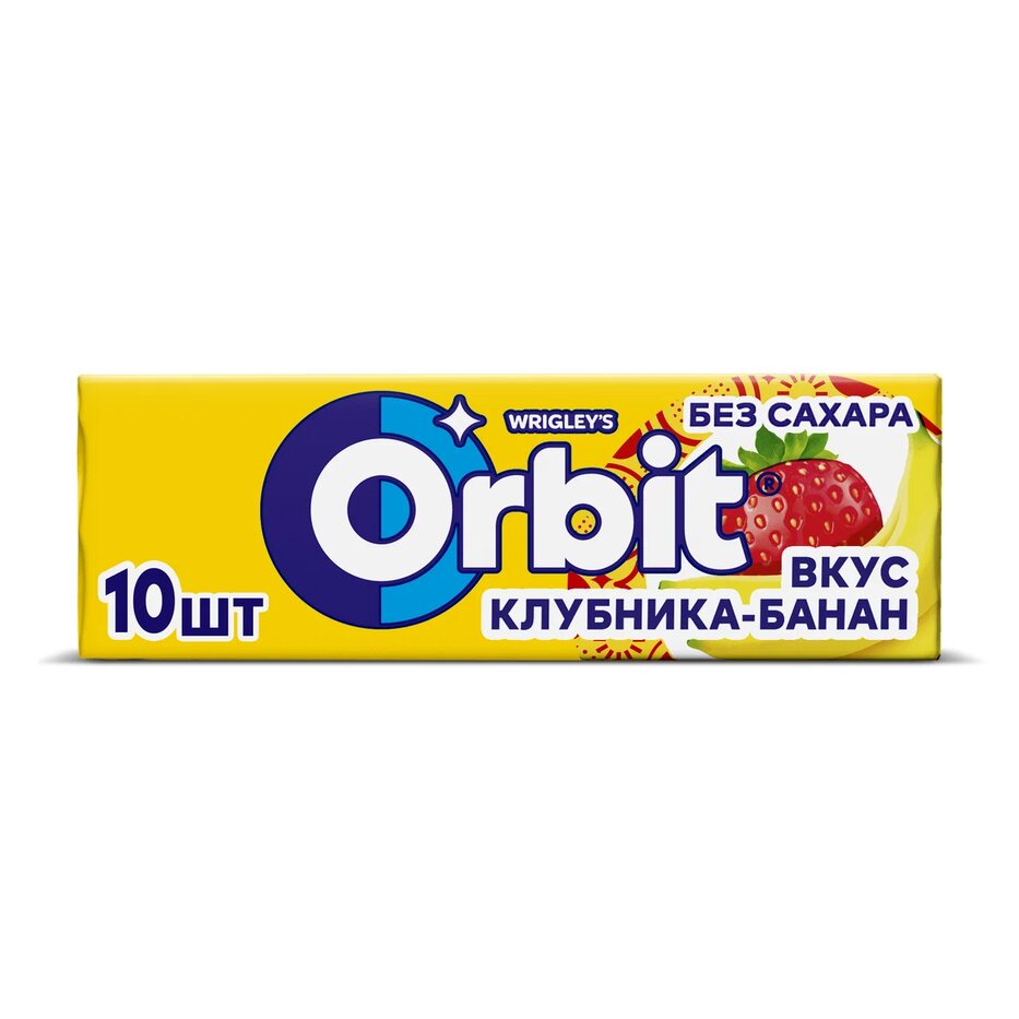 

Жевательная резинка ORBIT Клубника банан, 5*13,6 г