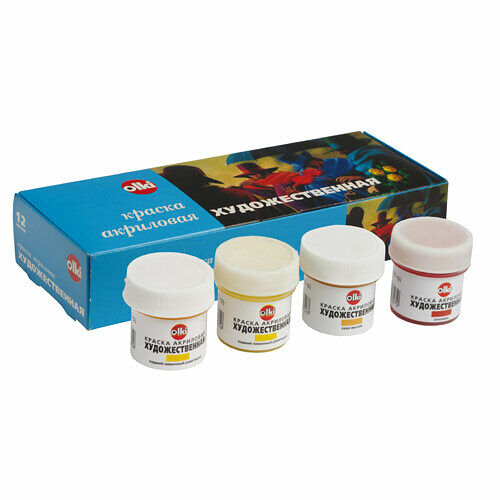 3480 Набор акриловых красок, художественные №1, 12цветов, Olki