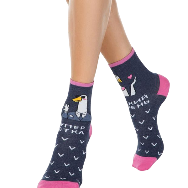 Носки женские Conte Elegant Happy 18c-227 темный джинсовый, р.23-25