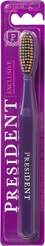 Зубная щетка President Exclusive средняя, цвет в ассортименте