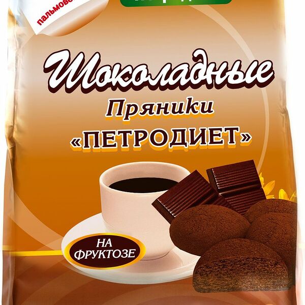 Пряники Петродиет Шоколадные на фруктозе, 350г