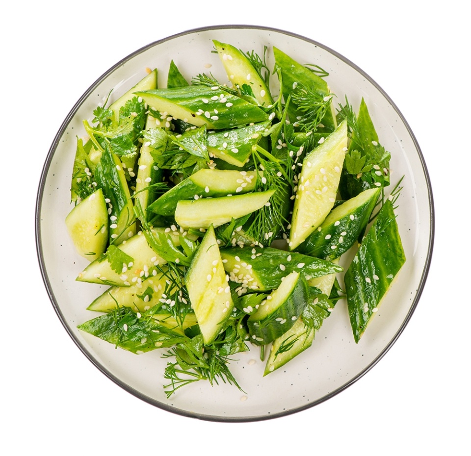 

Салат дачный От бренд-шефа АВ из огурца и садовых трав вес