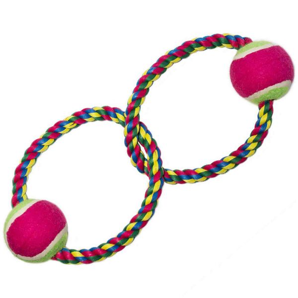 Игрушка для собак Верёвка Triol 2 кольца и 2 мяча, d65/300 мм