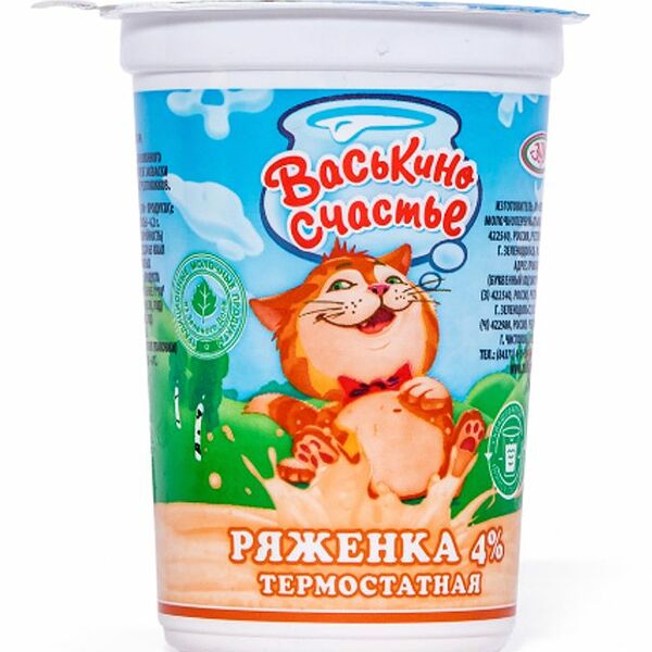 Ряженка Васькино Счастье термостатная 4%, 350г