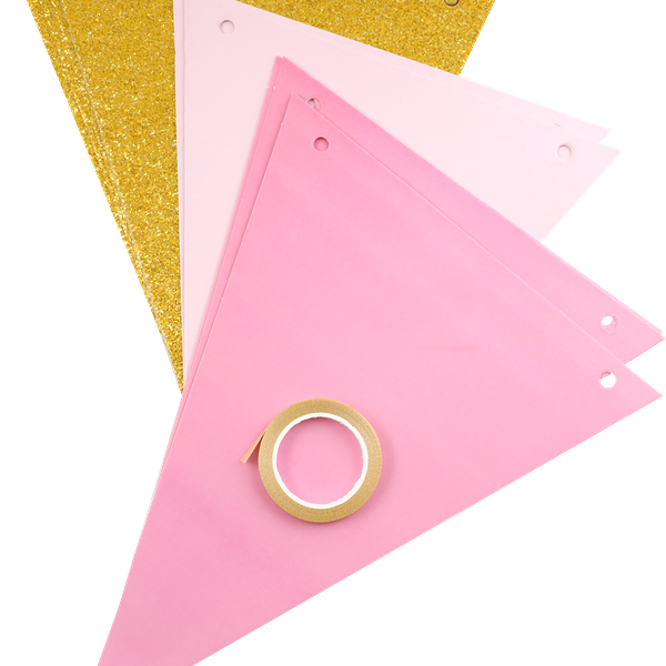 Гирлянда фигурная из бумажных флажков Pink Арт. ГРЛФ, 2м