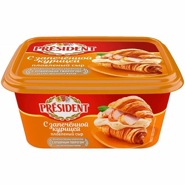 Сыр плавленый President с запеченной курицей 45% 400г