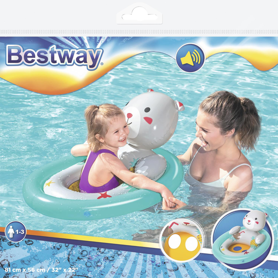 

Круг надувной с сиденьем для плавания BESTWAY Животные 81х56см, в ассортименте