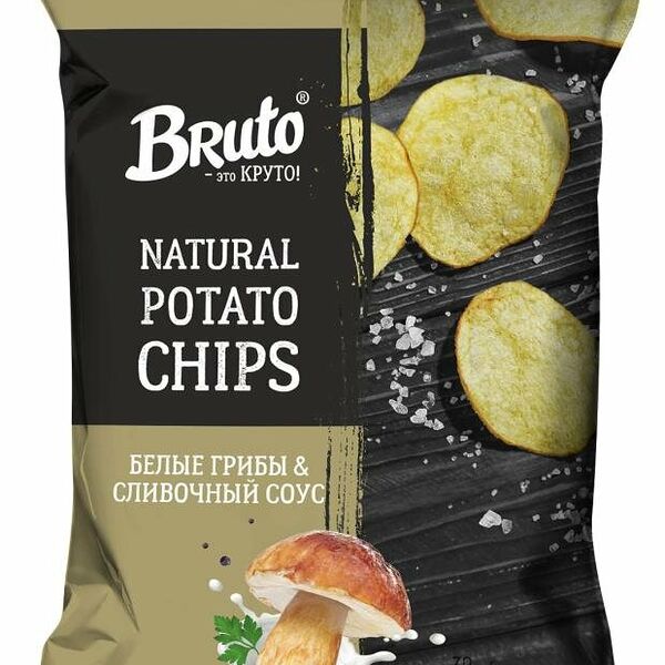 Чипсы картофельные Bruto NPC белые грибы и сливочный соус