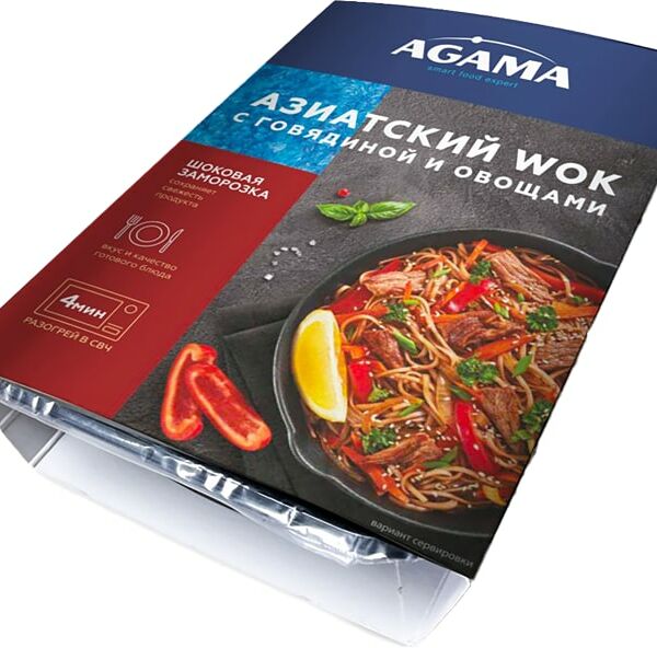 Азиатский вок Agama Ready to eat С говядиной и овощами 250г