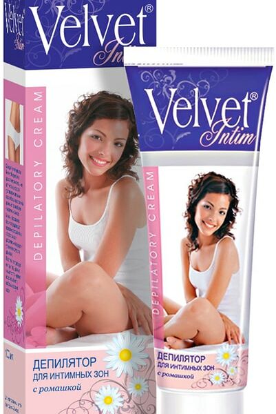 Крем для депиляции Velvet для интимных зон с ромашкой 100мл