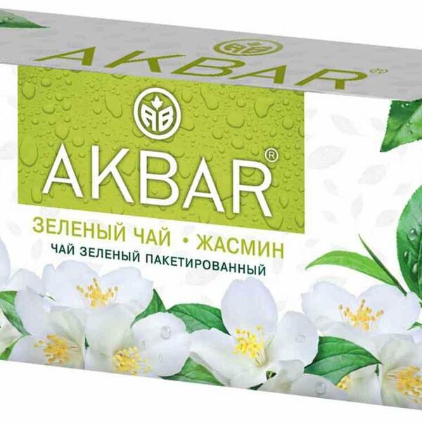 Чай зеленый Akbar Жасмин в пакетиках 25×2 г