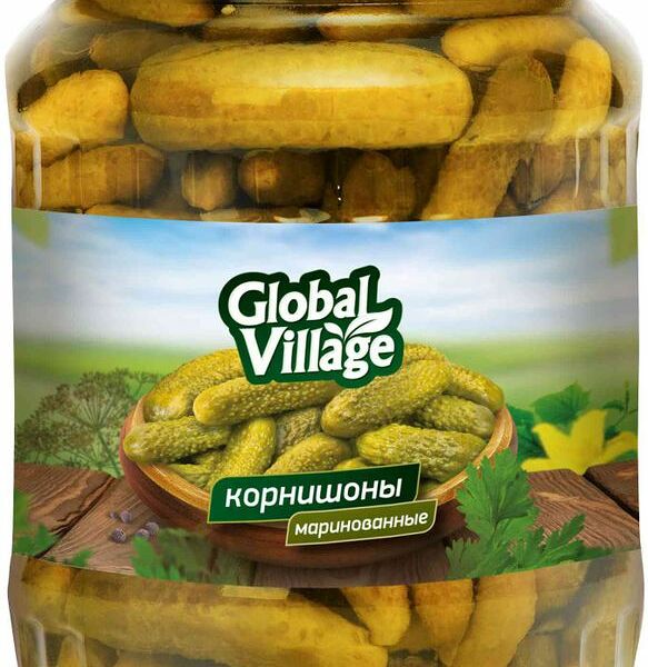 Огурцы Global Village корнишоны маринованные 720 мл