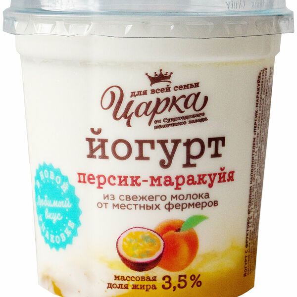 Йогурт Царка с наполнителем Персик-маракуйя 3,5% 400г