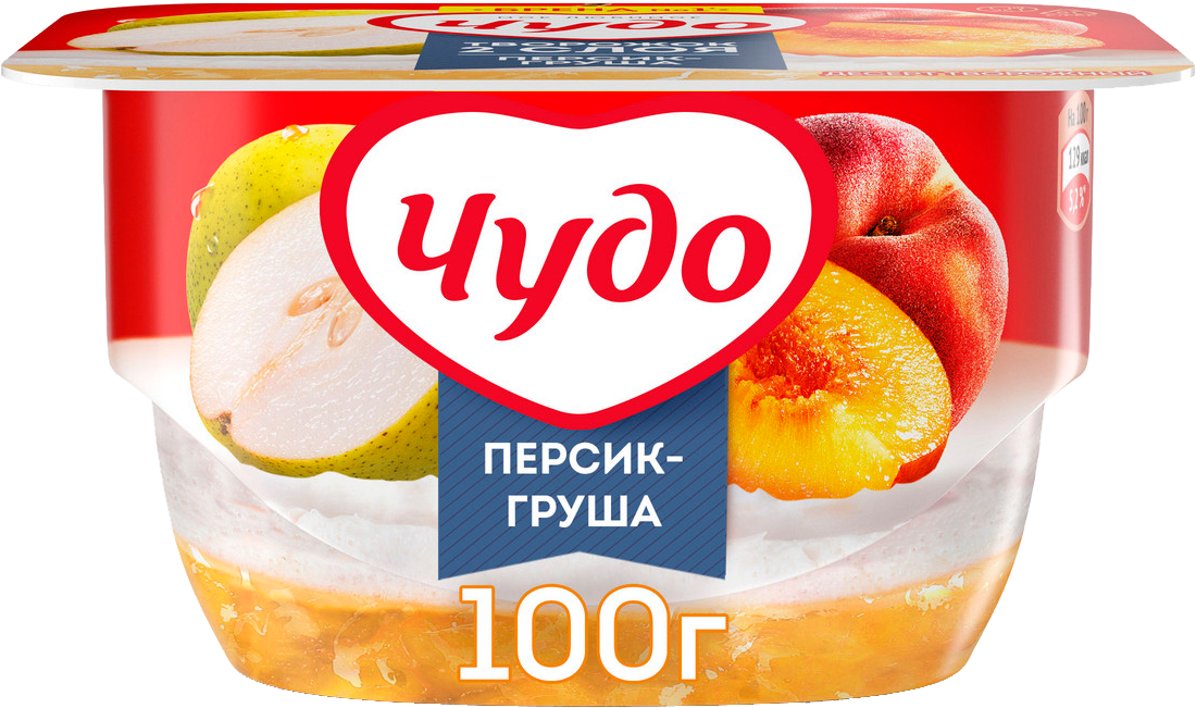 

Творожок Чудо Персик и груша 4.2%