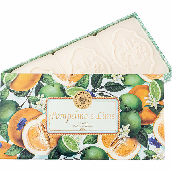 GOURMANDISE Набор натурального парфюмированного мыла Лайм и грейпфрут 3х125 г
