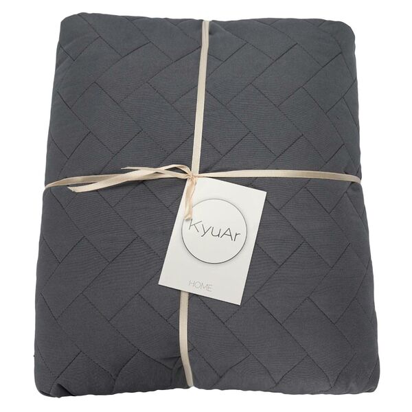 Покрывало стеганое, 180х200 см, серый, микрофибра
