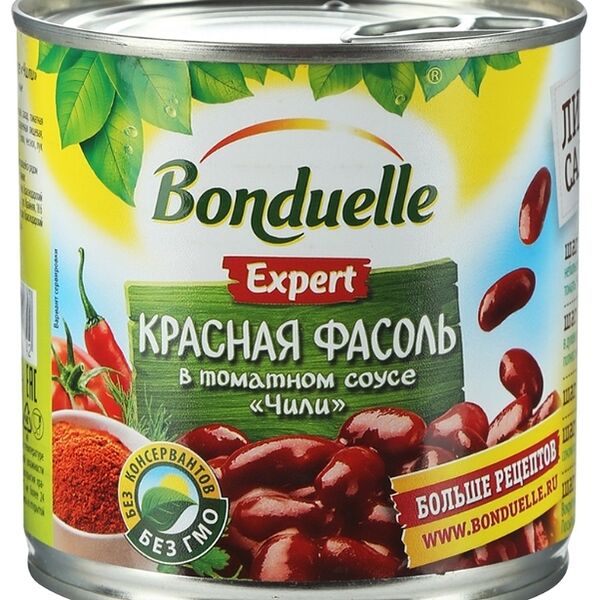 Фасоль красная в томатном соусе чили, Bonduelle