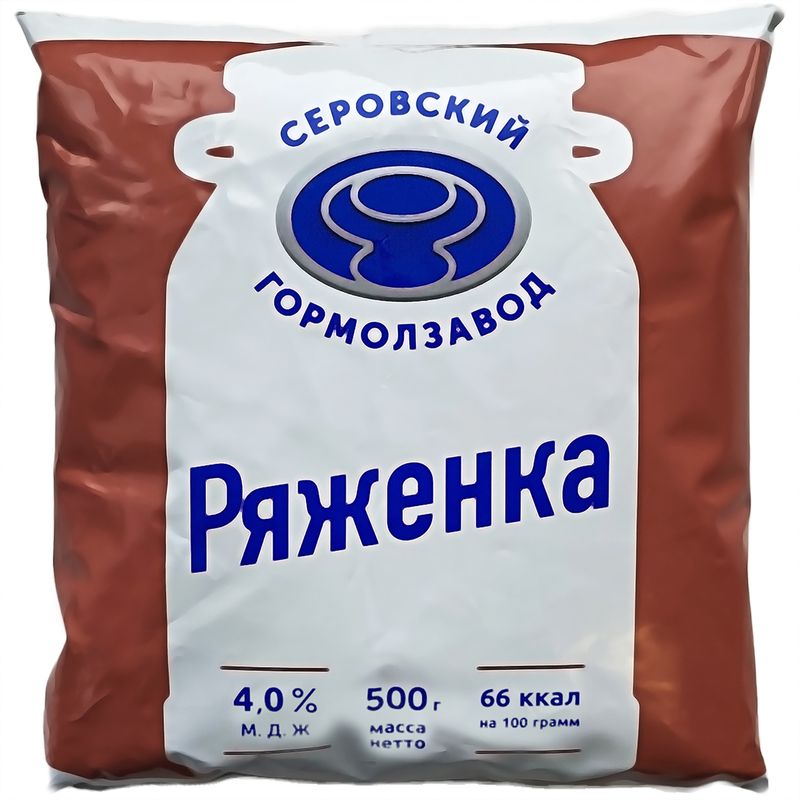 

Ряженка Серовский гормолзавод 4% 500 г