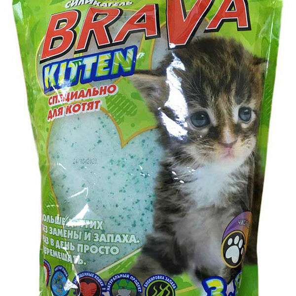 Наполнитель для кошачьего туалета Brava (Брава) силикагелевый Kitten (Киттен), 3.8 л