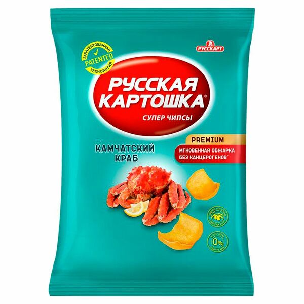 Чипсы картофельные Русская Картошка со вкусом камчатского краба, 200г