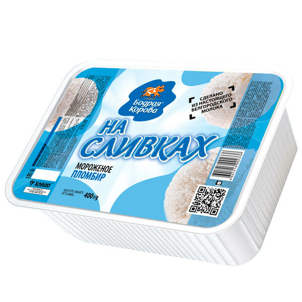 Мороженое бодрая корова 400г пломбир