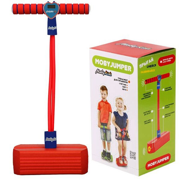 Тренажер для прыжков со счетчиком MobyJumper свет и звук, красный