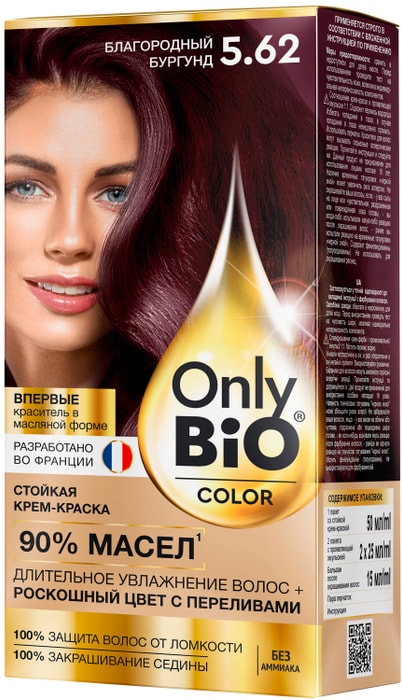 

Крем - краска для волос Only Bio Color 5.62 благородный бургунд 115 мл