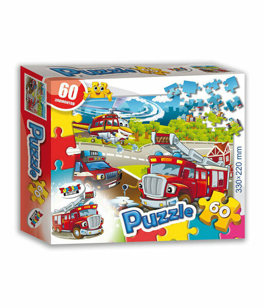 Пазл 60 элементов Машины-спасатели