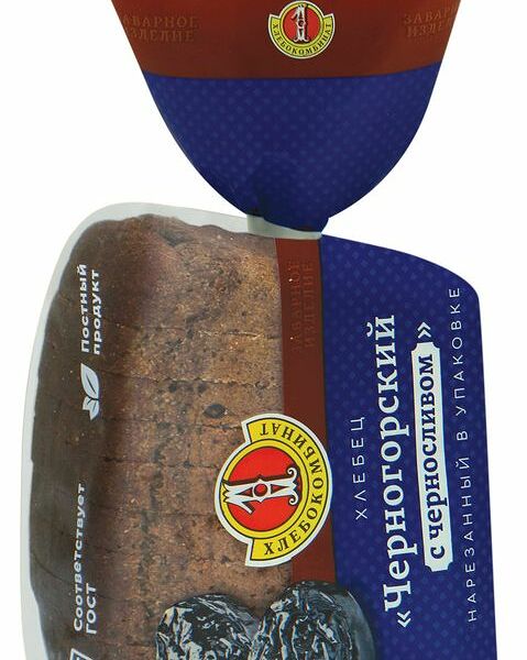 Хлебец ХК ПЕРВЫЙ Черногорский с черносливом, в нарезке 400г