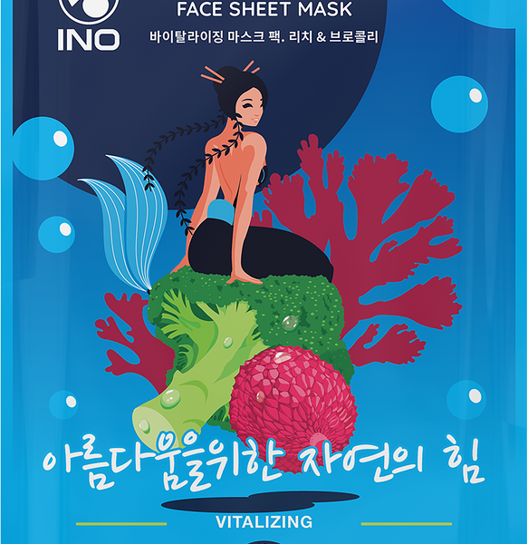 Маска для лица INO Личи и брокколи восстанавливающая