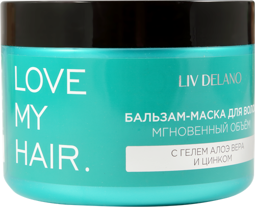 

Бальзам-маска для волос LIV DELANO Мгновенный объем с гелем алоэ вера и цинком 500 мл
