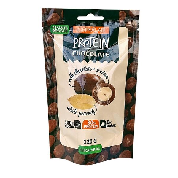 Chikalab арахис в молочном шоколаде 120 грамм